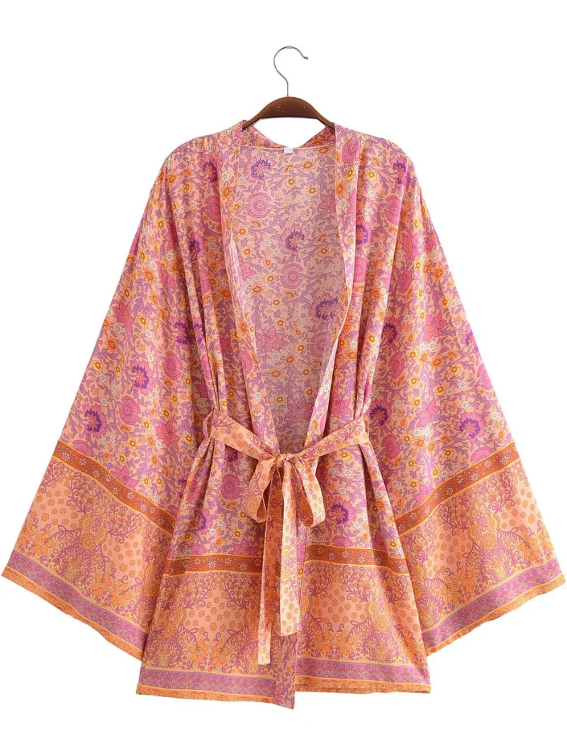 Holding My Heart Cotton Floral Short Kimono Jacket - Image 3
