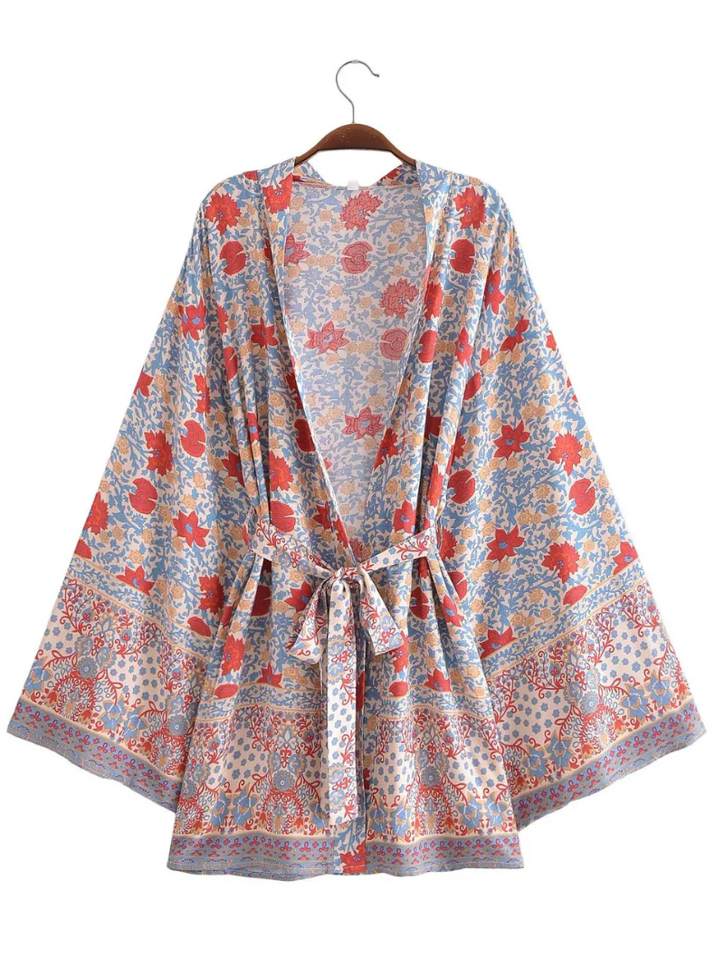Holding My Heart Cotton Floral Short Kimono Jacket - Image 4