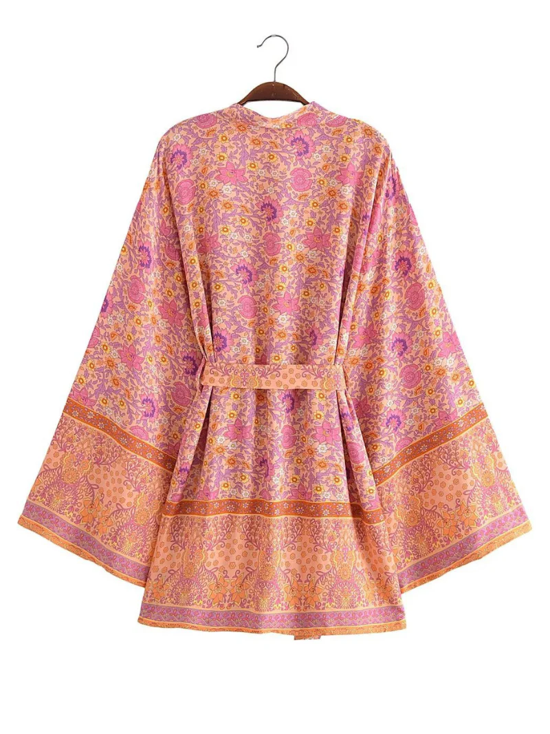 Holding My Heart Cotton Floral Short Kimono Jacket - Image 5