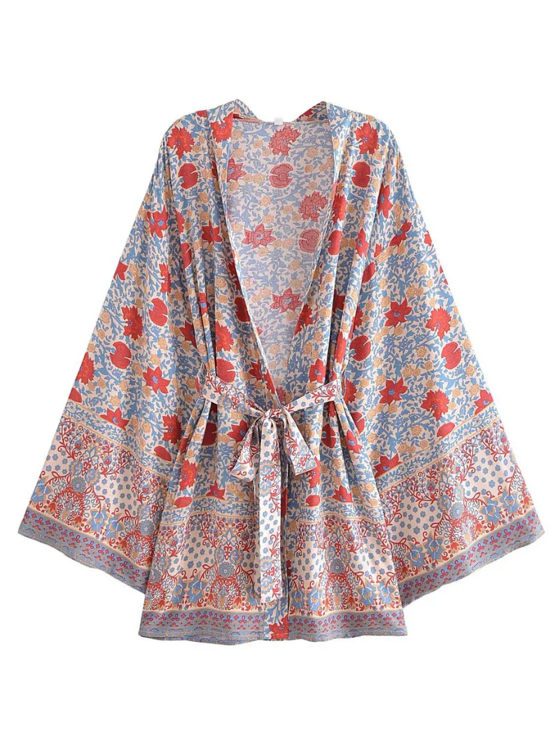 Holding My Heart Cotton Floral Short Kimono Jacket - Image 6