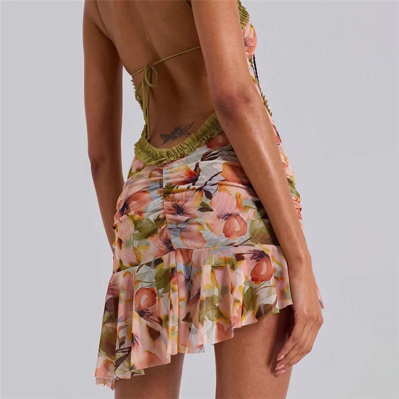 Hollow Out PRINTED Mini Dress - Image 2