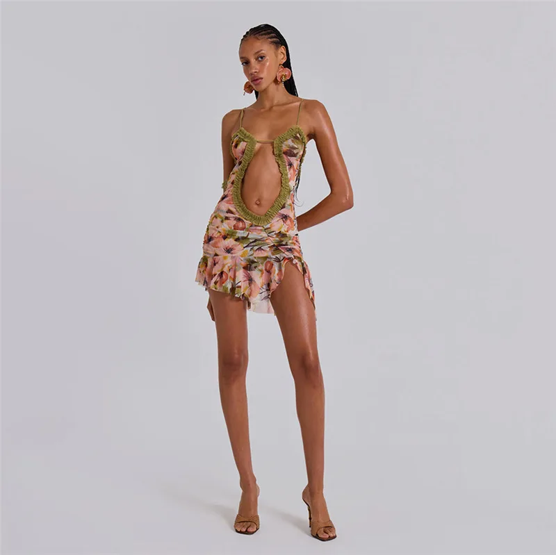 Hollow Out PRINTED Mini Dress - Image 3