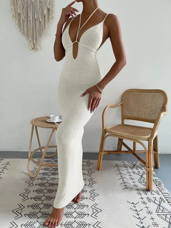 Hollowed-Out Halter Dress - Image 2