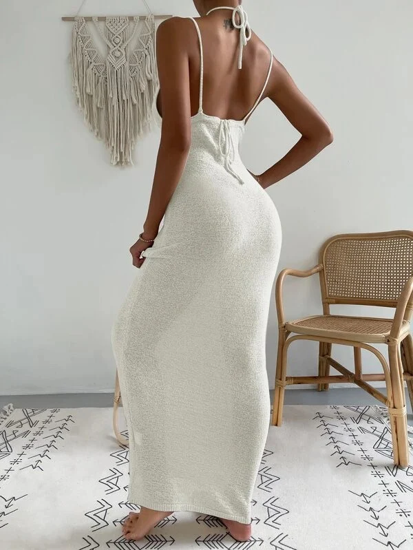 Hollowed-Out Halter Dress - Image 5
