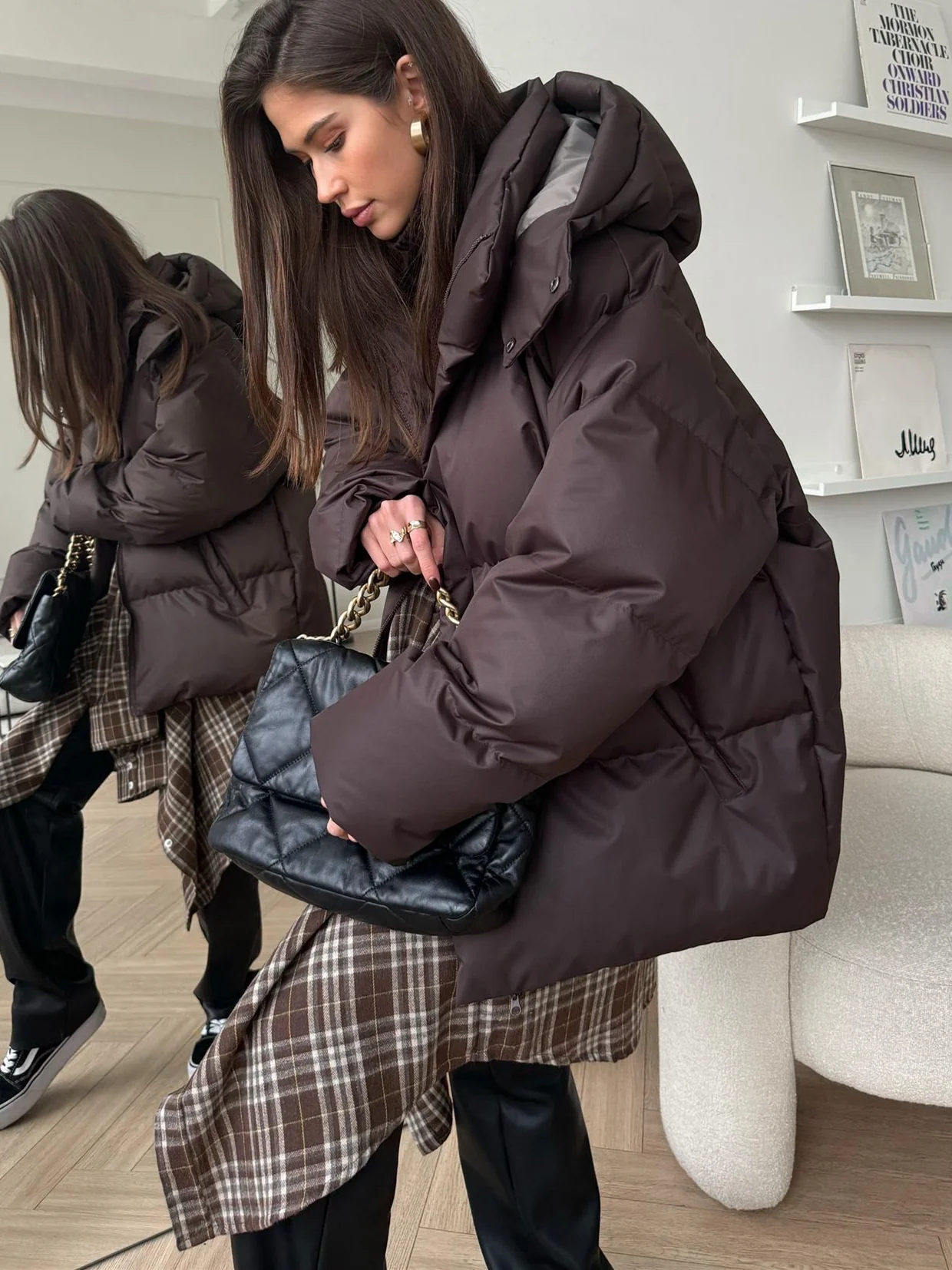 Hooded Down Quilted Jacket - Image 9