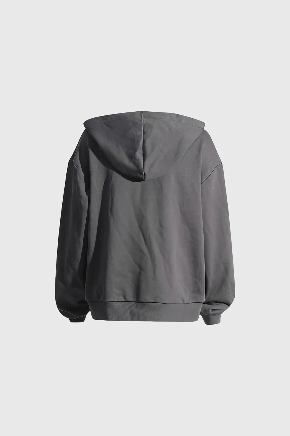 Hooded Sweater with Front Cuts - Grey - Image 3