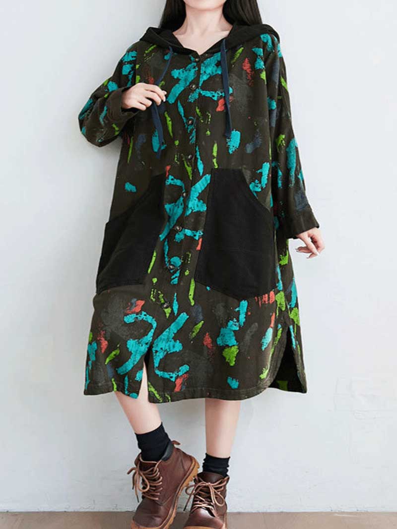 I believe in love Hooded Jacket Style Midi Dress - Image 2