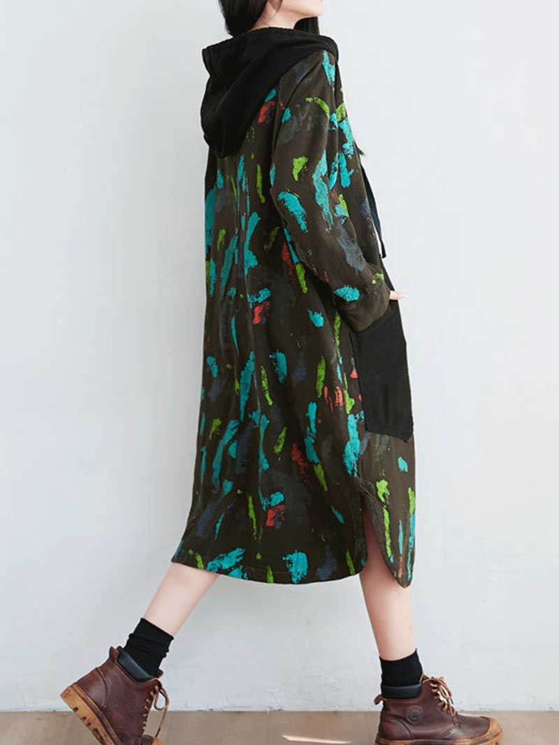 I believe in love Hooded Jacket Style Midi Dress - Image 4