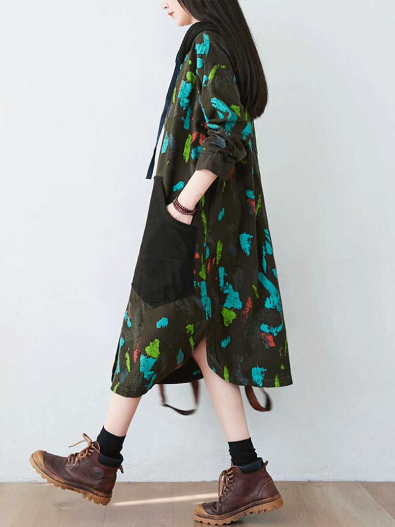 I believe in love Hooded Jacket Style Midi Dress - Image 5