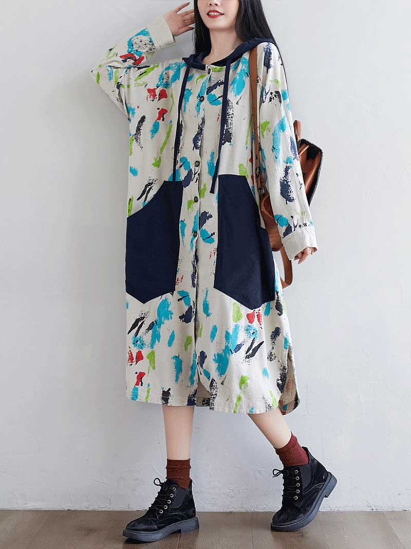 I believe in love Hooded Jacket Style Midi Dress - Image 6