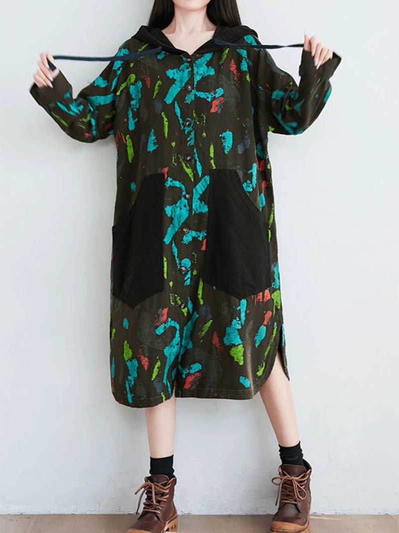 I believe in love Hooded Jacket Style Midi Dress - Image 7