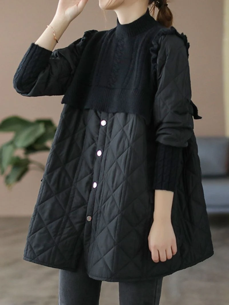 I'm look Pretty With Warm Cotton-Padded Jacket Coat - Image 5