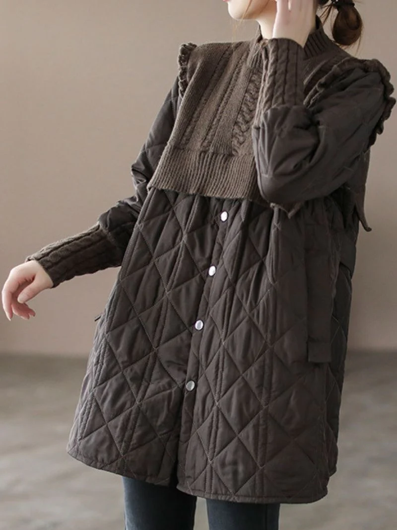 I'm look Pretty With Warm Cotton-Padded Jacket Coat - Image 7
