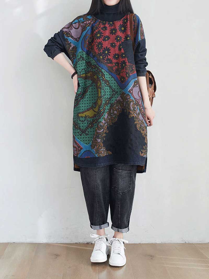 I'm stronger High-Neck Sweater Midi Dress - Image 2