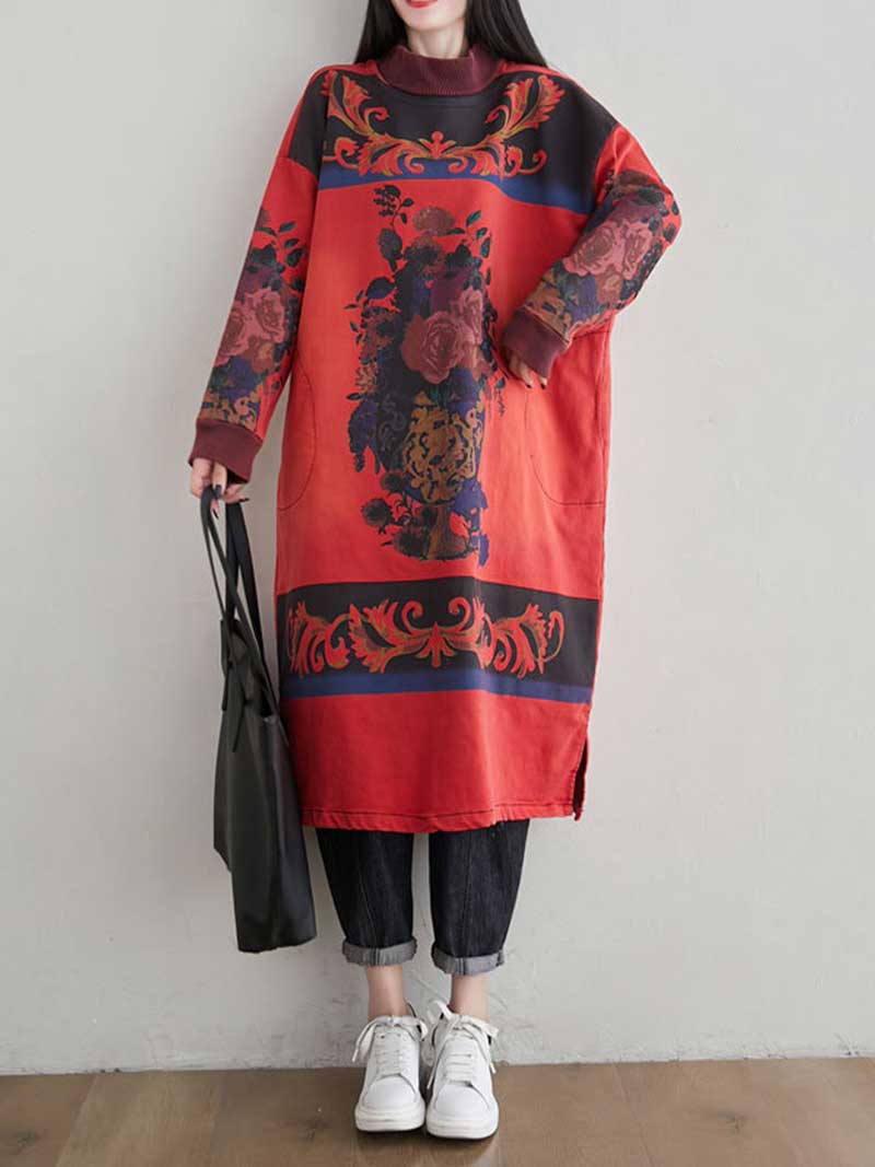 I Won't Give Up High Neck Art Sweater Dress - Image 3