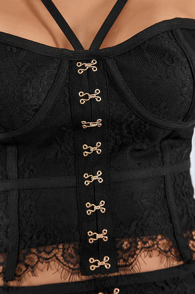 Ida Lace Black Sheer Dress Set - Image 7
