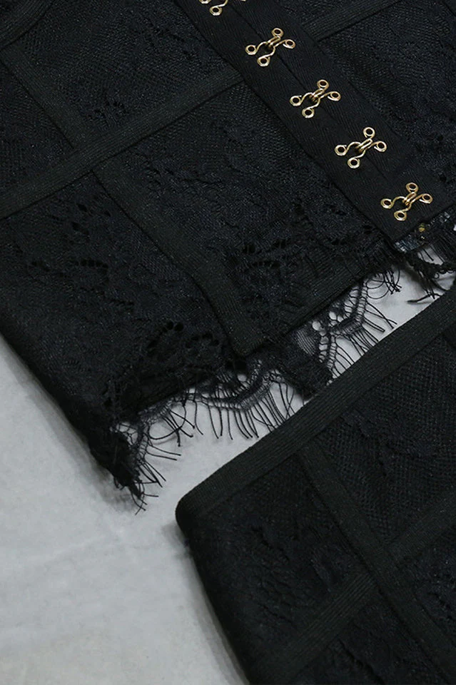 Ida Lace Black Sheer Dress Set - Image 8