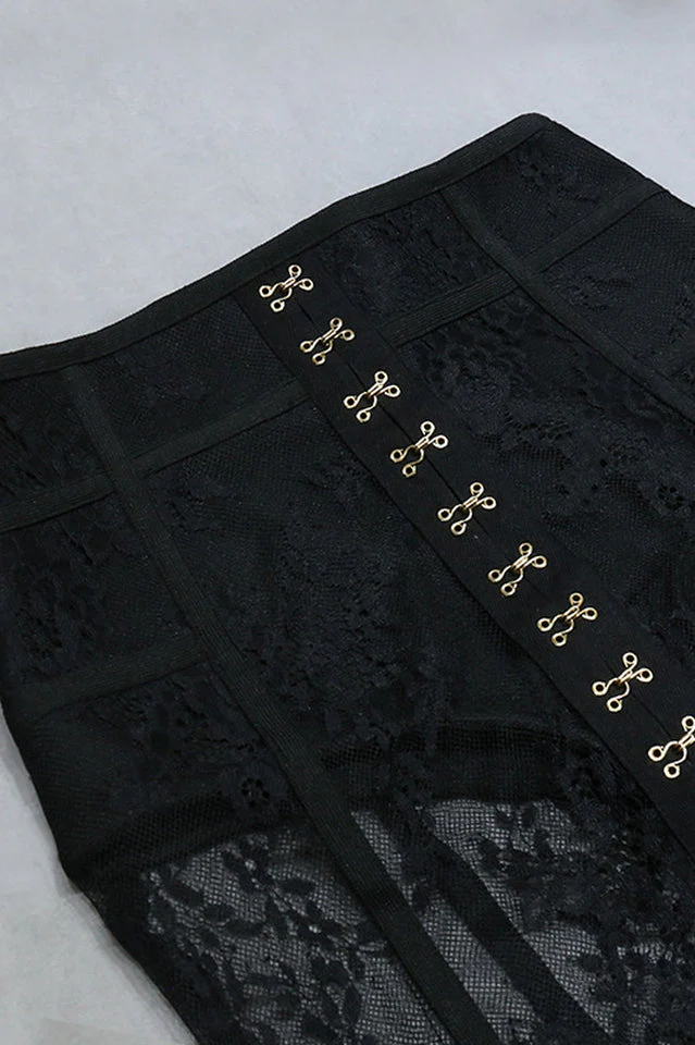 Ida Lace Black Sheer Dress Set - Image 9