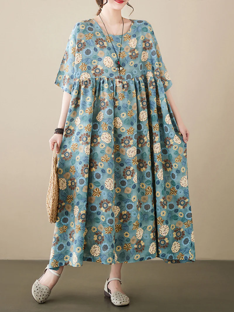 In My Dreams Round Neck Smock Dress - Image 2