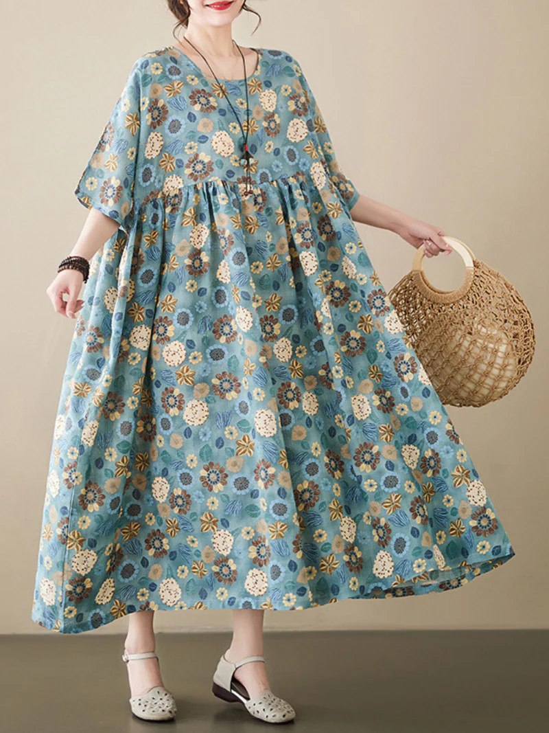In My Dreams Round Neck Smock Dress - Image 4