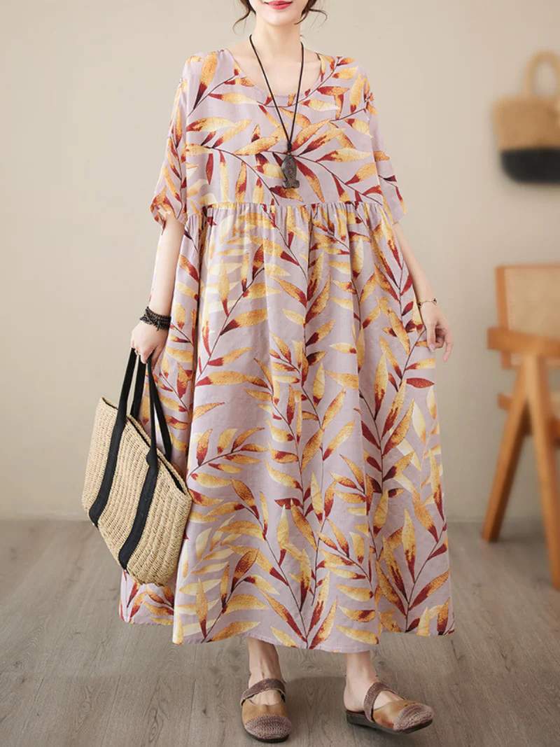 In Your Eyes Round Neck Floral Smock Dress - Image 5