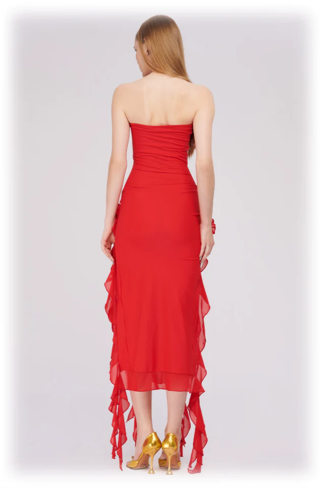 Irregular Tulle Bandeau Dress - Image 4