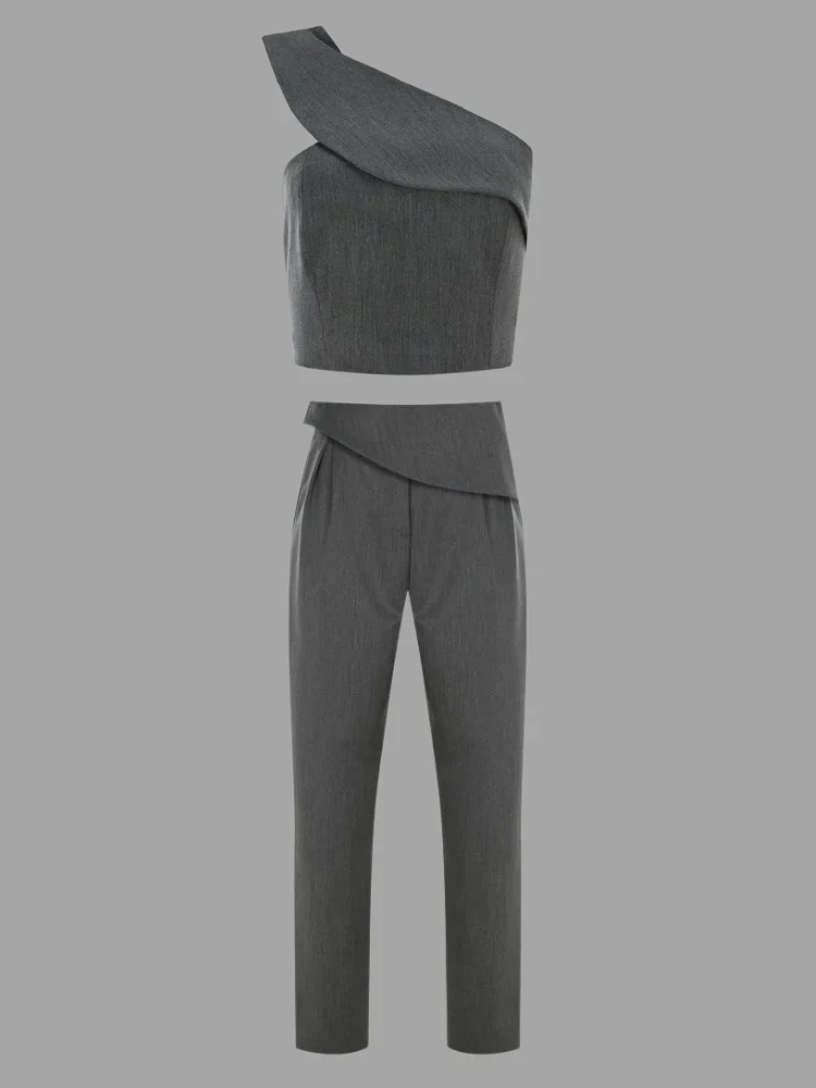 Irregular Vest Two Piece Set - Image 4