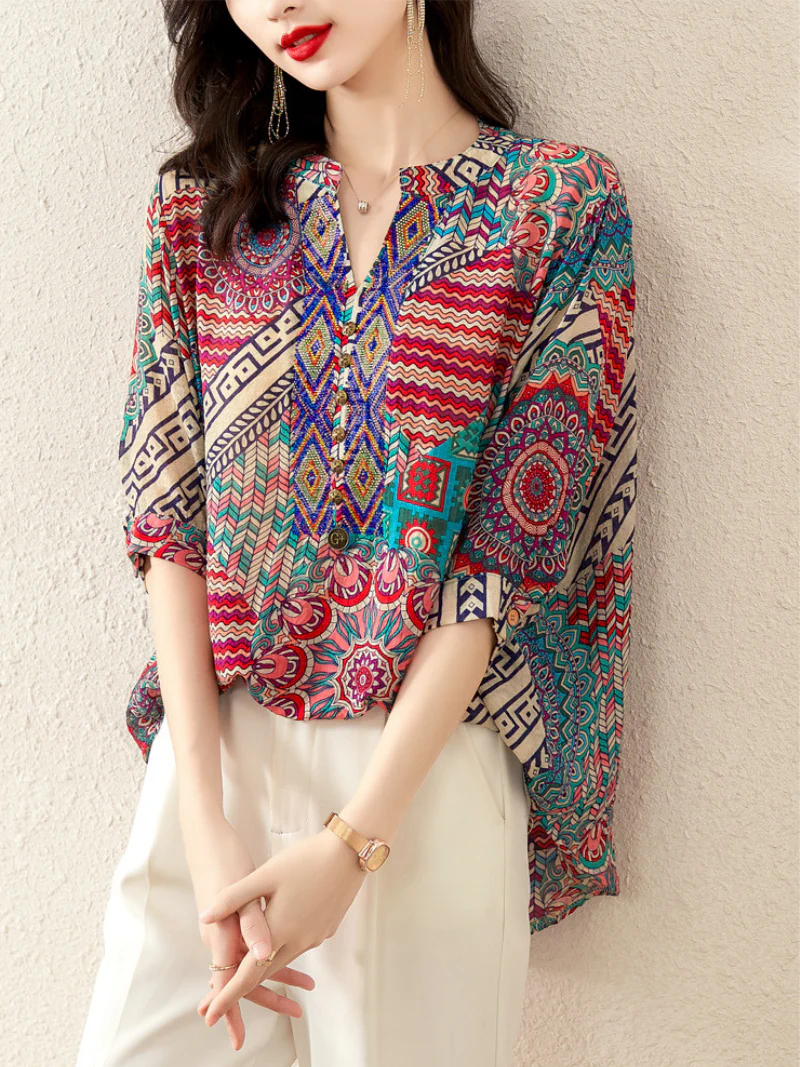 Is My Dreamy Printing Short-Sleeved Tops - Image 12