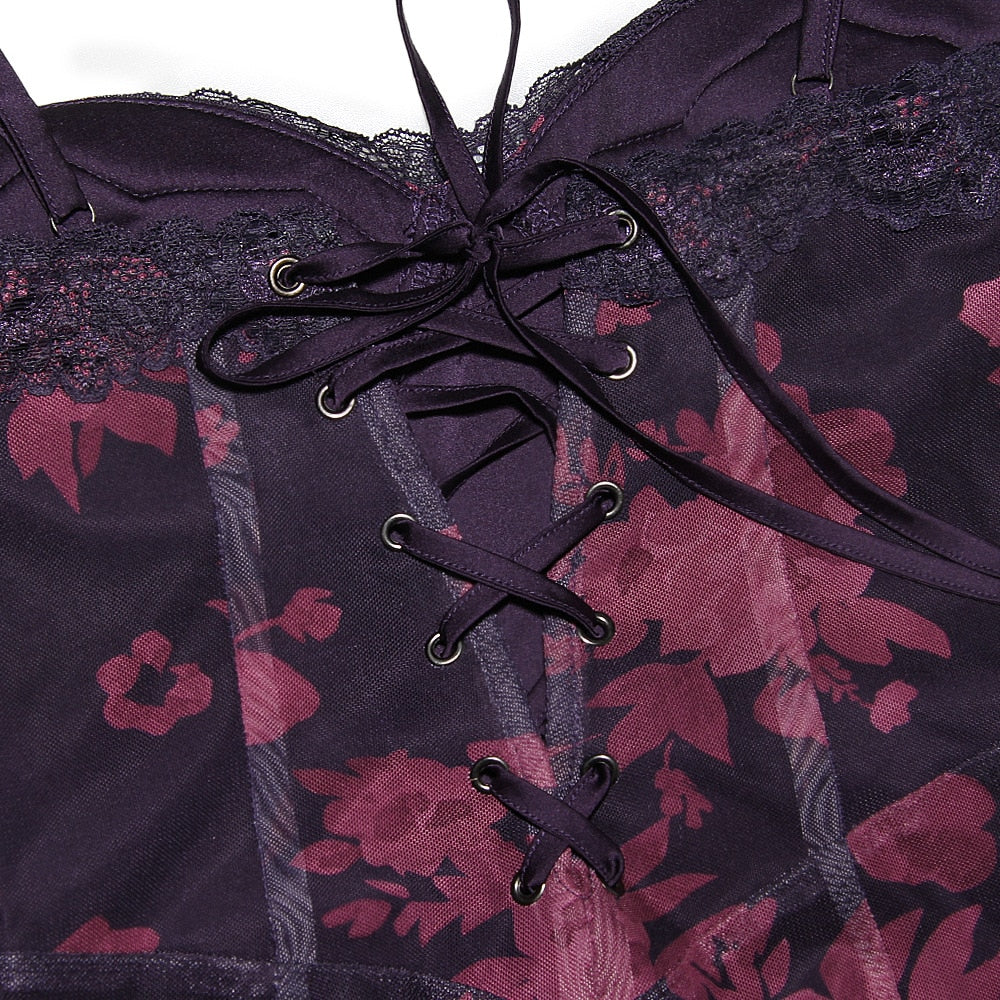 CHINATSU BURGUNDY Lace UP MAXI Dress - Image 9