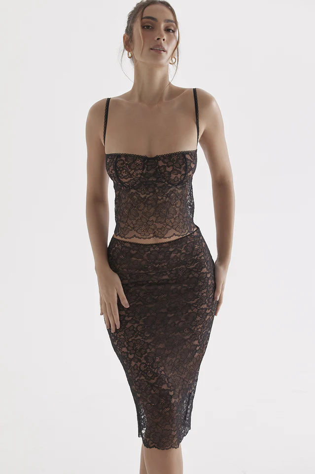 Jacinta Lace Camisole Top + Midi Skirt Set - Image 3