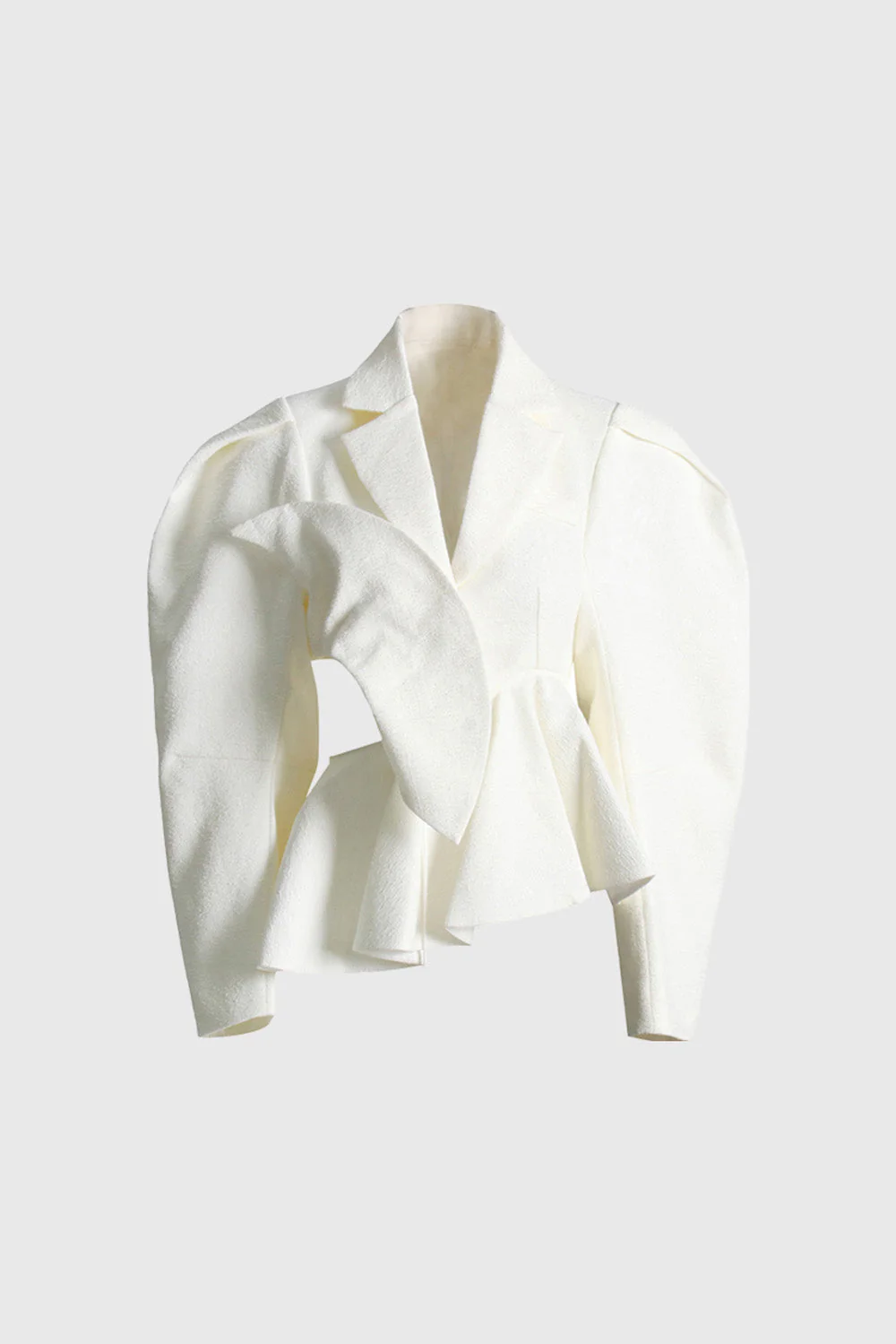 Jacket with Asymmetric Cuts - Beige - Image 2