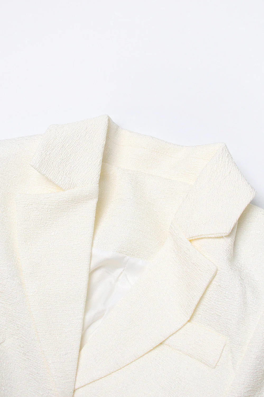 Jacket with Asymmetric Cuts - Beige - Image 3