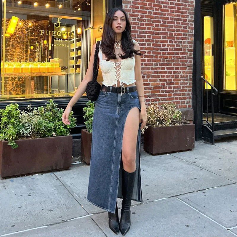 MIKA HIGHT SIDE SLIT DENIM MAXI Skirt - Image 6