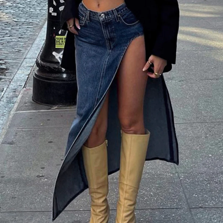 MIKA HIGHT SIDE SLIT DENIM MAXI Skirt - Image 7