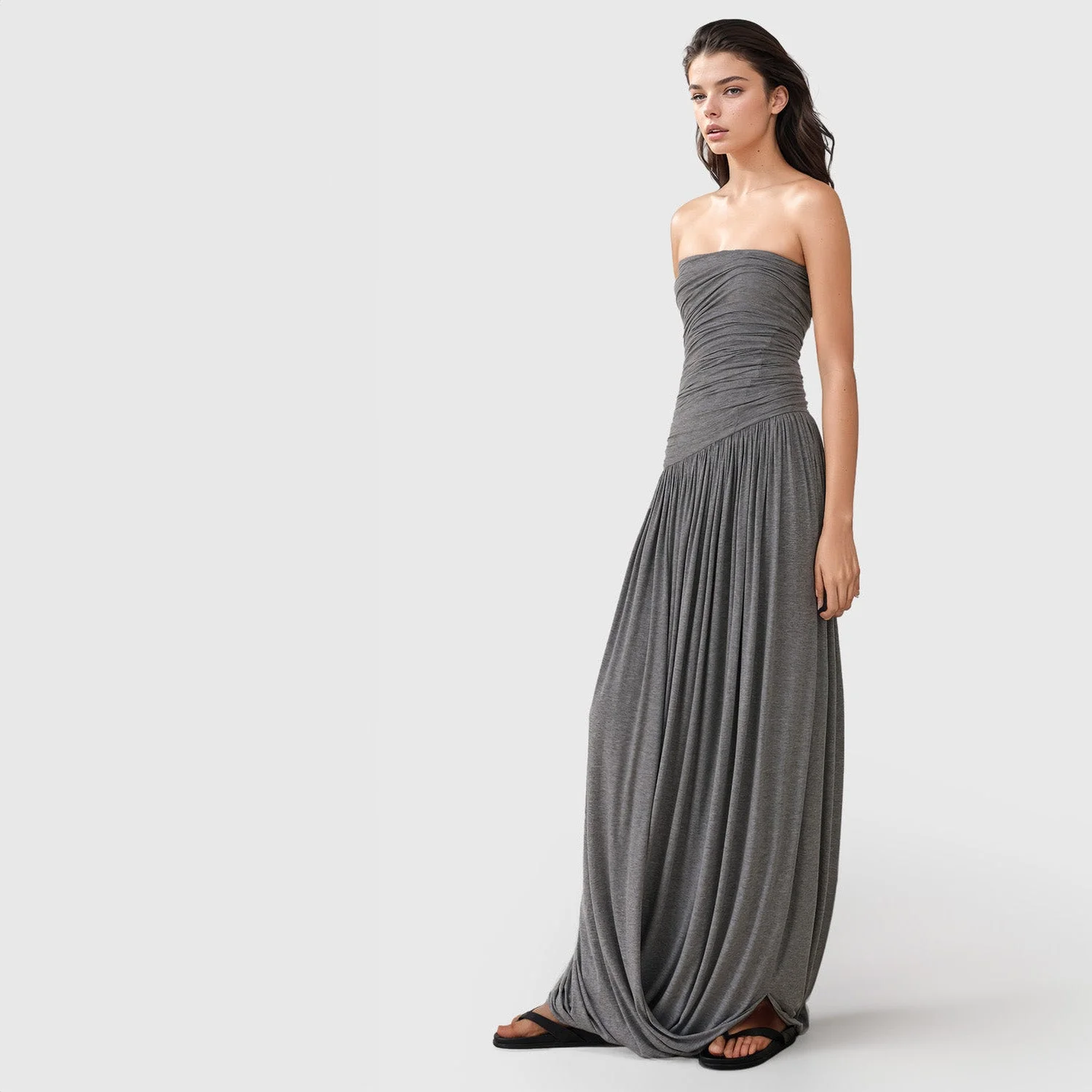 GREY JERSEY MAXY DRES - Image 2