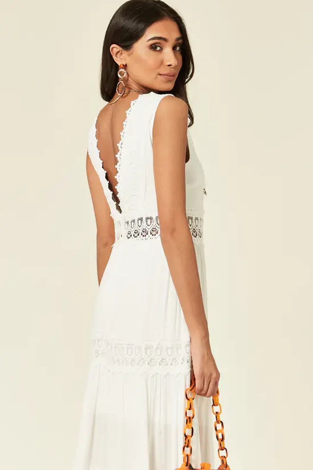 Jessica White Maxi Dress - Image 3