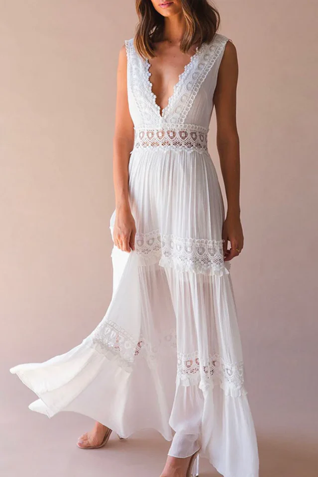 Jessica White Maxi Dress - Image 4