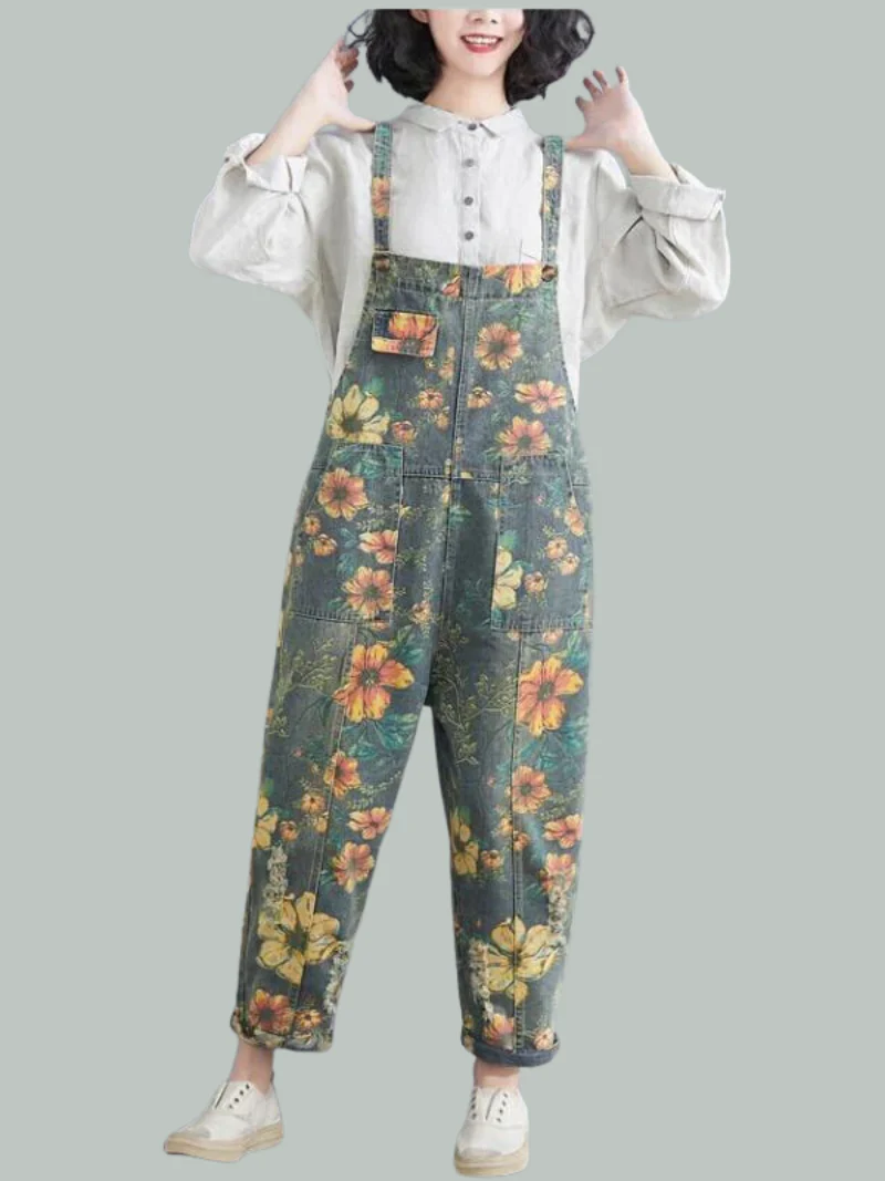 Jump For Joy Floral Overalls Dungaree - Image 2