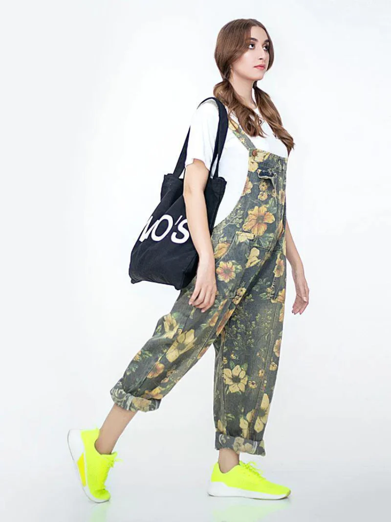 Jump For Joy Floral Print Cotton Overalls Dungaree - Image 3