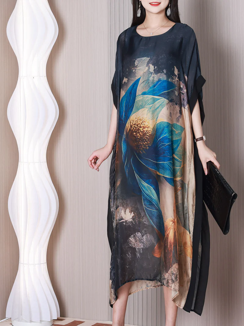 Just My Size Round Neck A-line Kaftan Dress - Image 2