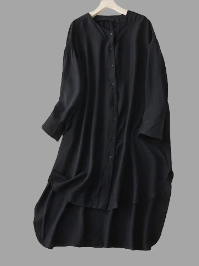 Just My Style Round Neck Shirt Dress - Image 4