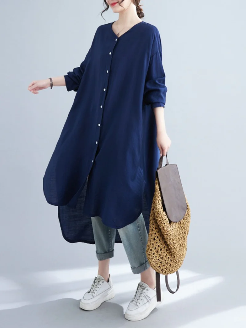 Just My Style Round Neck Shirt Dress - Image 5