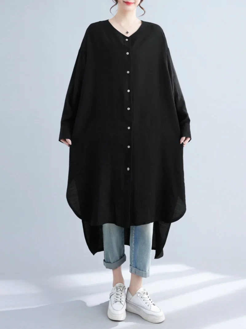 Just My Style Round Neck Shirt Dress - Image 6
