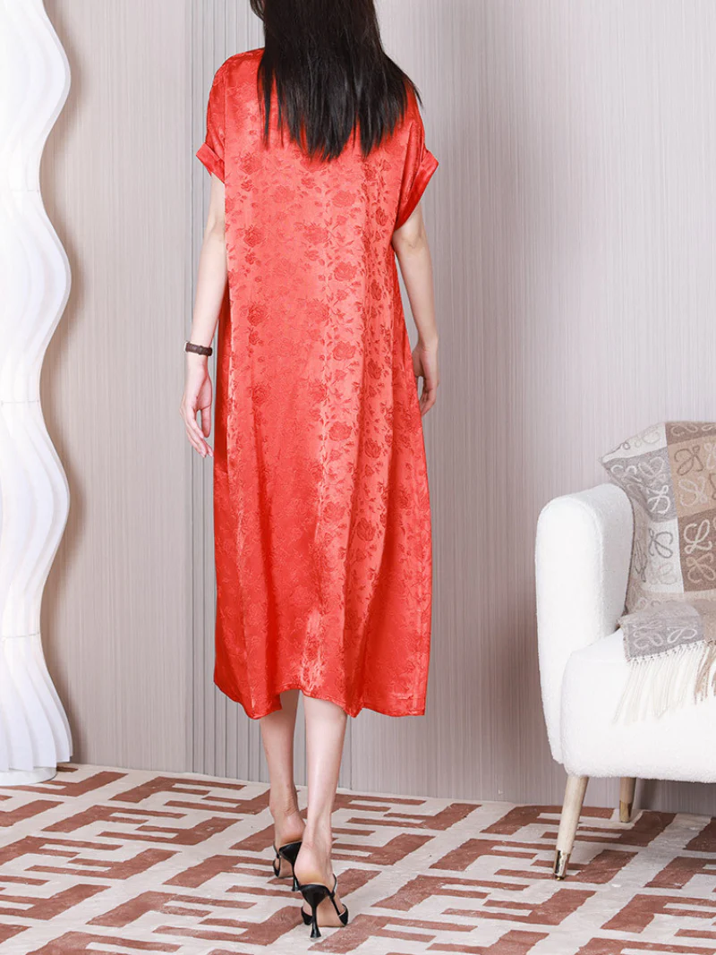 Just My Style V-neck Short Sleeves A-line Dress - Image 5