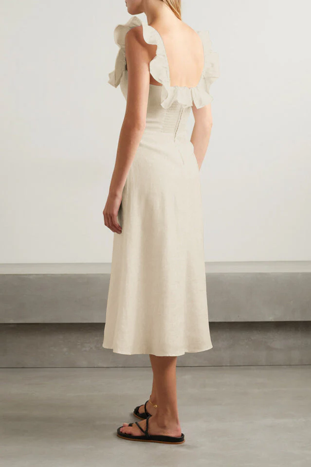 Kacie Ruffles Midi Dress - Image 4