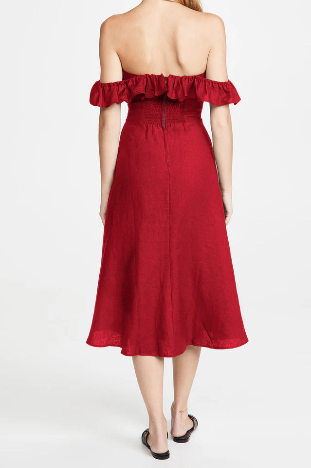 Kacie Ruffles Midi Dress - Image 8