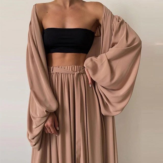 Long Sleeve BLOUSE and MAXI PANTS 2 PIECES SET - Image 3
