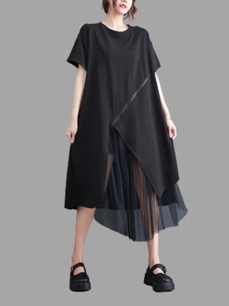 Keep Moving Round Neck A-line Dress - Image 2