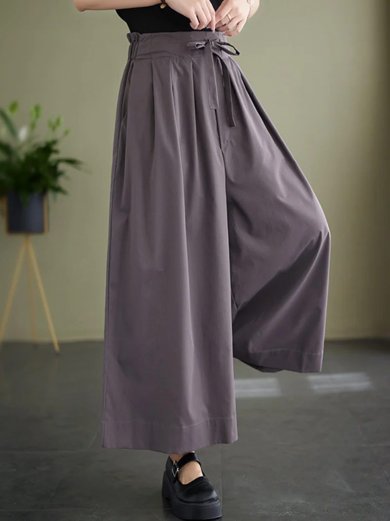 Keep Your Dream Save Cotton High Waist Wid-Leg Pants - Image 3