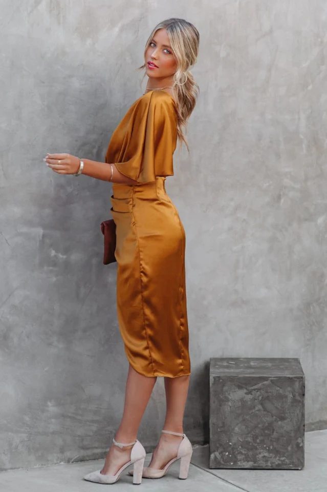 Kelly Satin Irregular Evening Dress - Image 7